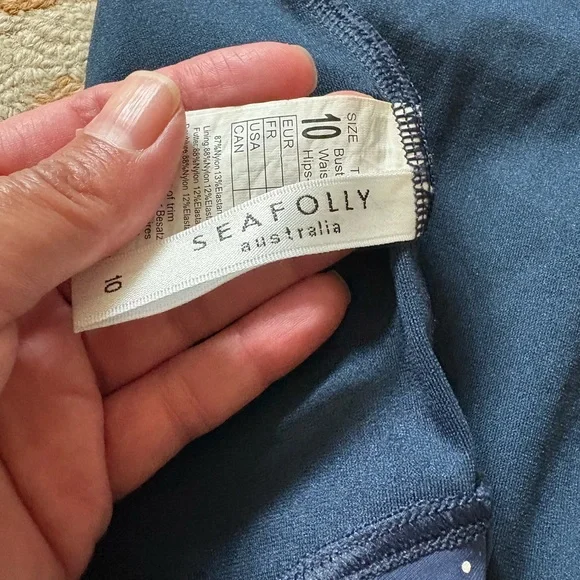 Seafolly Navy white dots retro style Swimsuit size 6 - Picture 7 of 16